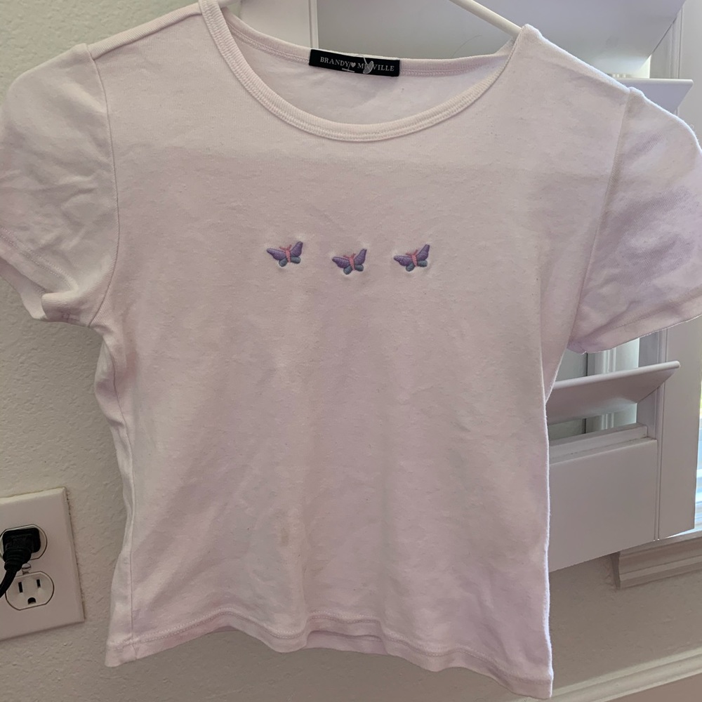 white brandy butterfly shirt